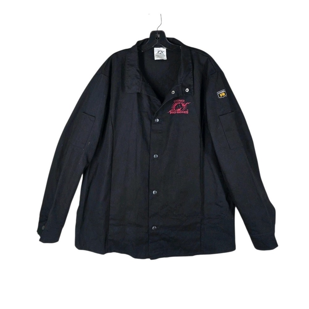 Steiner Pro-Series FR Flame Resistant Welding Jacket Mens L Black Snap Button